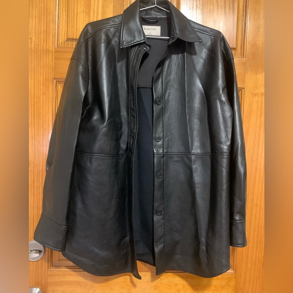 Aritzia Babaton Faux Leather Over Shirt - Picture 2 of 6